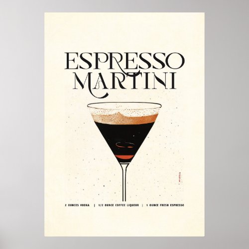 Espresso Martini Cocktail Poster Classic