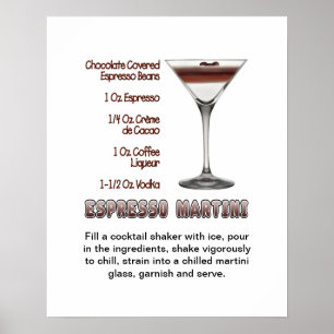 Espresso Martini Cocktail Recipe 16"x20" Poster