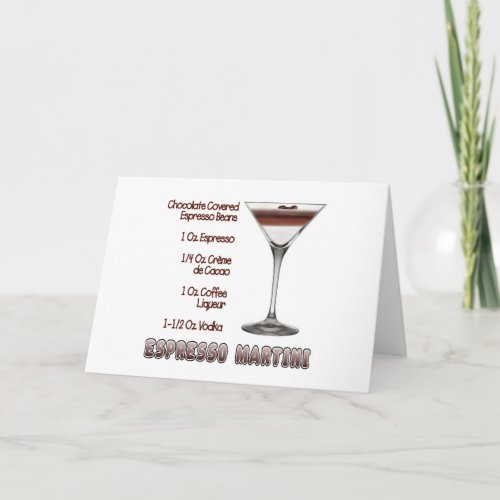 Espresso Martini Cocktail Recipe Art Card