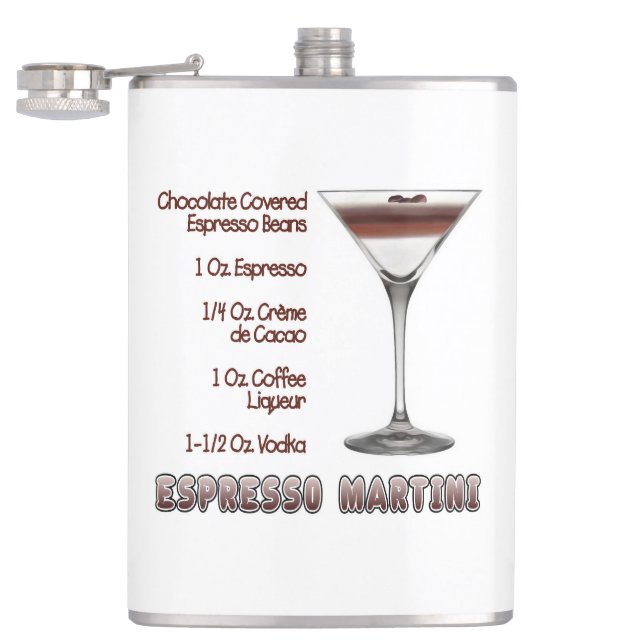 Espresso Martini Cocktail Recipe Art Flask (Opened)