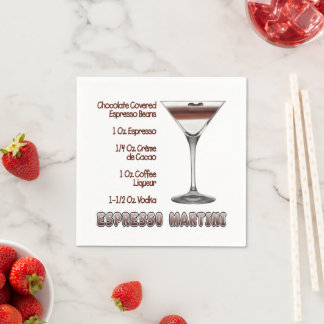 Espresso Martini Cocktail Recipe Art Napkins