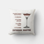 Espresso Martini Cocktail Recipe Art Throw Pillow at Zazzle