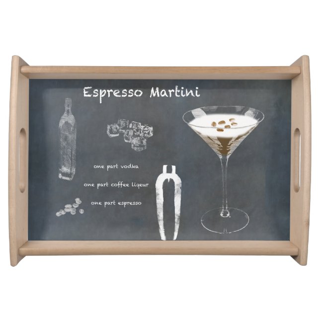 Espresso Martini Cocktail Serving Tray (Front)