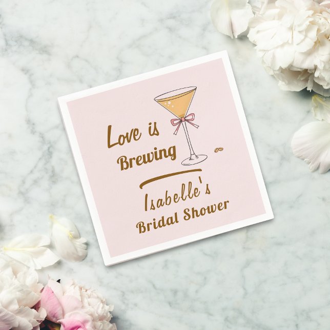 Espresso Martini Coffee Modern  Bridal Shower  Napkins (Creator Uploaded)