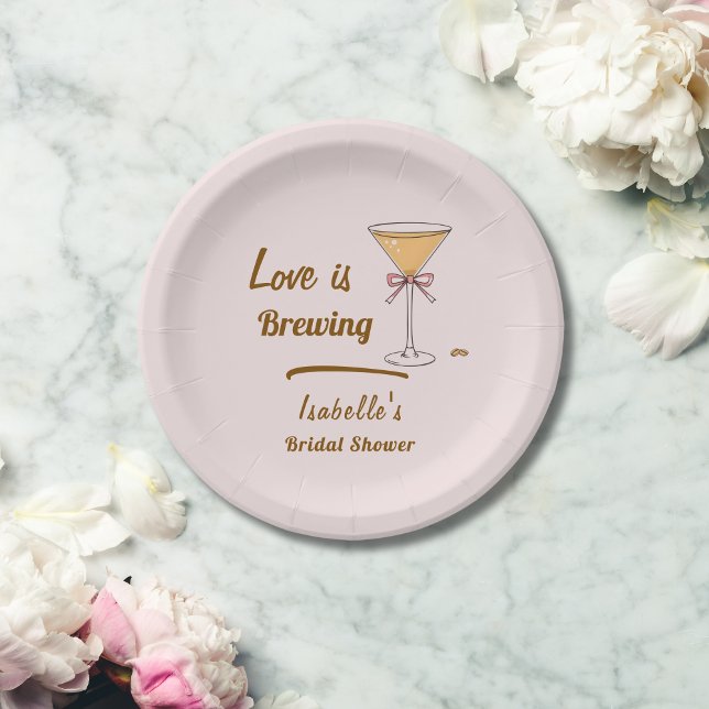 Espresso Martini Coffee Modern  Bridal Shower  Paper Plates (Creator Uploaded)
