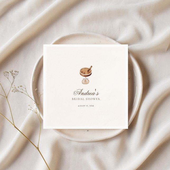 Espresso Martini Coffee Theme Bridal Shower Party Napkins (Creator Uploaded)