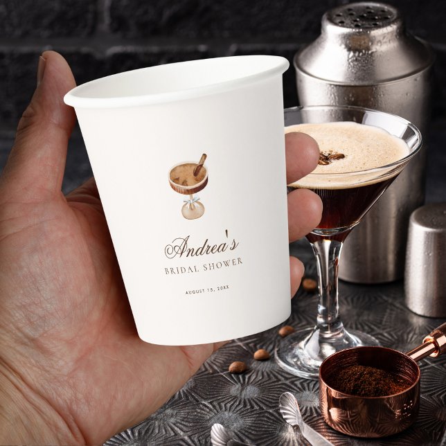 Espresso Martini Coffee Theme Bridal Shower Party Paper Cups (Creator Uploaded)