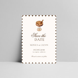 Espresso Martini Coquette French Vintage Wedding Save The Date