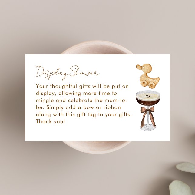 Espresso Martini Cute Display Shower Baby Shower Enclosure Card (Creator Uploaded)