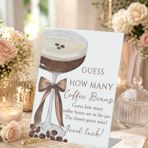 Espresso Martini Guess How Many Bridal Shower Game Pedestal Sign