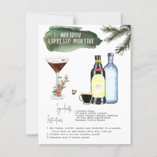 Espresso Martini   Holiday Cocktail Recipe Card