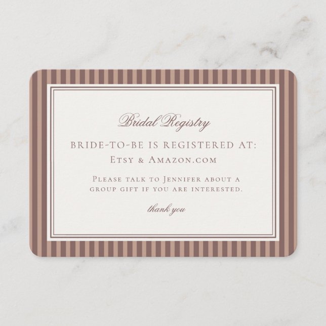 Espresso Martini Love Brewing Bridal Registry Enclosure Card (Front)
