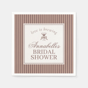 Espresso Martini Love Brewing Coffee Bridal Shower Napkins
