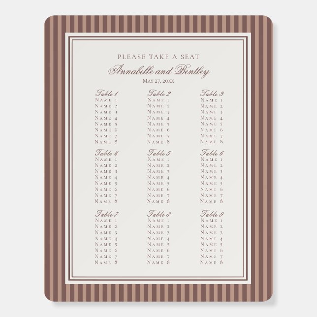 Espresso Martini Love Brewing Coffee Seating Chart Foam Board (Front)