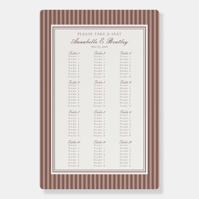 Espresso Martini Love Brewing Coffee Seating Chart Foam Board (Front)