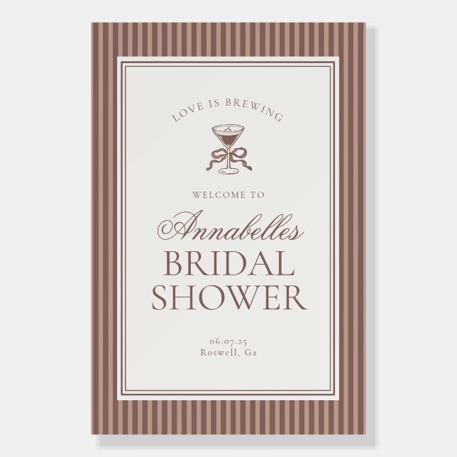 Espresso Martini Love Brewing Coffee Welcome Foam Board (Front)