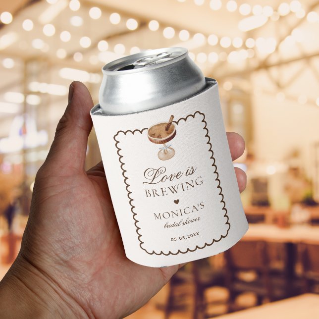 Espresso Martini Love is Brewing Bridal Favor Can Cooler (Creator Uploaded)