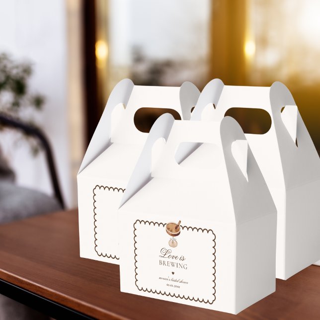 Espresso Martini Love is Brewing Bridal Shower Favor Boxes (Creator Uploaded)