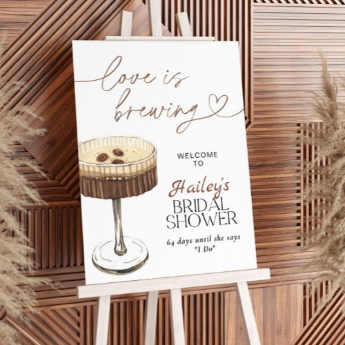 Espresso Martini Love Is Brewing Bridal Shower  Foam Board