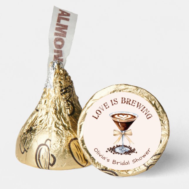 Espresso Martini Love is brewing Bridal Shower Hershey®'s Kisses® (Front)