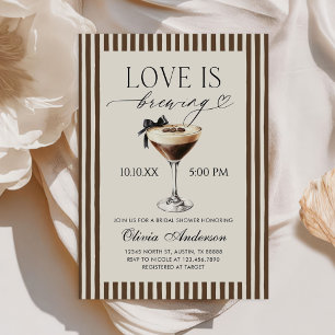 Espresso Martini Love Is Brewing Bridal Shower Invitation