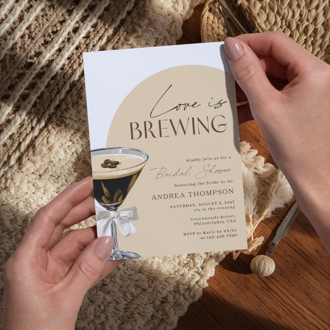 Espresso Martini Love is Brewing Bridal Shower Invitation (Creator Uploaded)