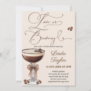 Espresso  Martini Love Is Brewing Bridal Shower  Invitation