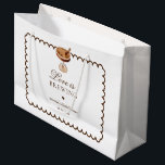 Espresso Martini Love is Brewing Bridal Shower Large Gift Bag<br><div class="desc">Surprise your loved ones with this stylish favor bag,  featuring pretty espresso martini and editable details. Easily customize it by clicking on the "personalize" option.</div>