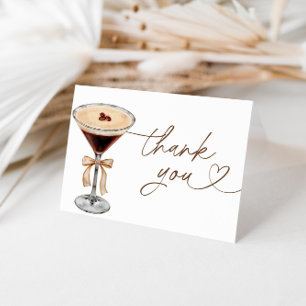 Espresso Martini Love Is Brewing Bridal Shower  Letterpress Thank You Card