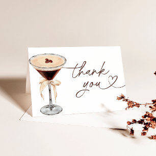 Espresso Martini Love Is Brewing Bridal Shower  Letterpress Thank You Card