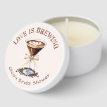 Espresso Martini Love is brewing Bridal Shower Mini Candle Favors<br><div class="desc">Espresso Martini Love is brewing Bridal Shower Mini Candle Favors
Matching items are available.</div>
