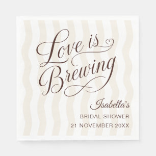 Espresso Martini Love Is Brewing Bridal Shower Napkins