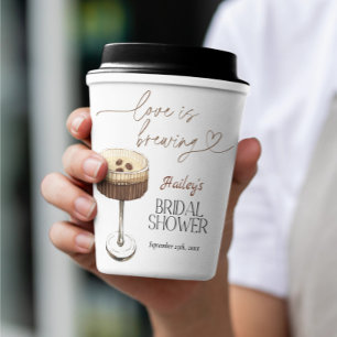 Espresso Martini Love Is Brewing Bridal Shower Paper Cups