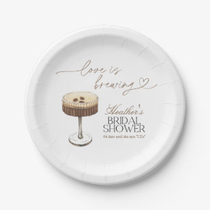 Espresso Martini Love Is Brewing Bridal Shower  Paper Plates