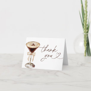 Espresso Martini Love Is Brewing Bridal Shower  Thank You Card