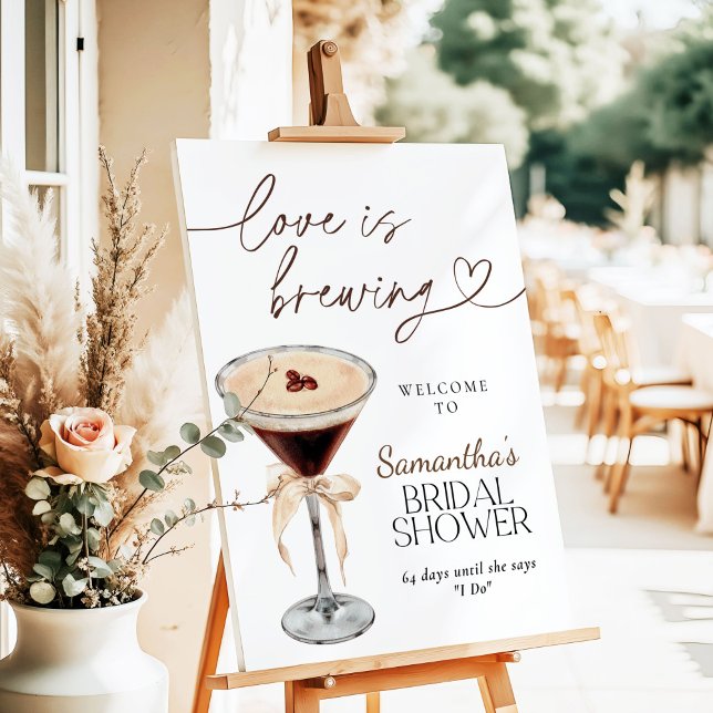 Espresso Martini Love Is Brewing BridalShower Sign (Creator Uploaded)