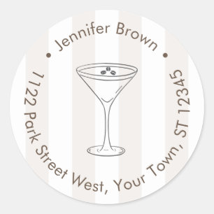 Espresso Martini Love is Brewing Return Address Classic Round Sticker