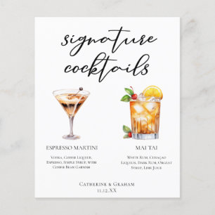 Espresso Martini Mai Tai Cocktails Wedding Menu