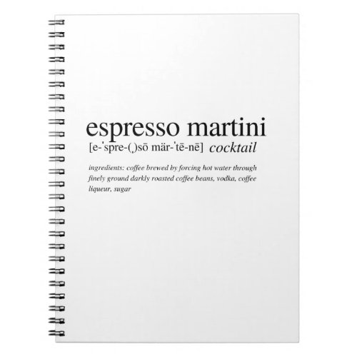 Espresso Martini Notebook