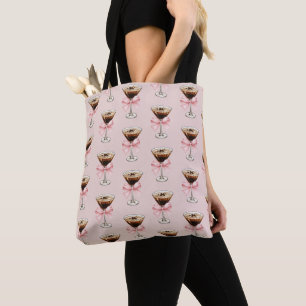 Espresso Martini Pattern Pink Tote Bag