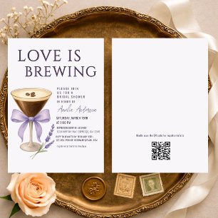 Espresso Martini QR Code Registry Bridal Shower Invitation