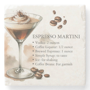 Espresso Martini Recipe Stone Coaster