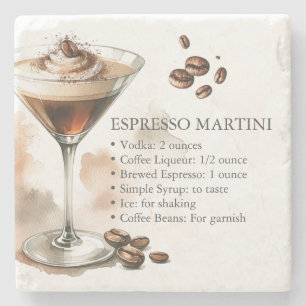 Espresso Martini Recipe Stone Coaster