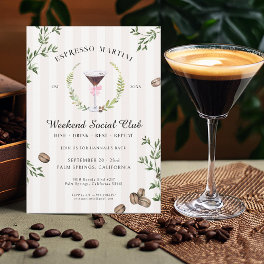 Espresso Martini Social Club Bachelorette Party Invitation
