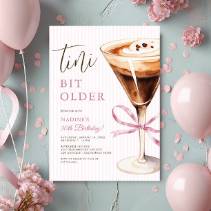 Espresso Martini “Tini Bit Older” Adult Birthday Invitation