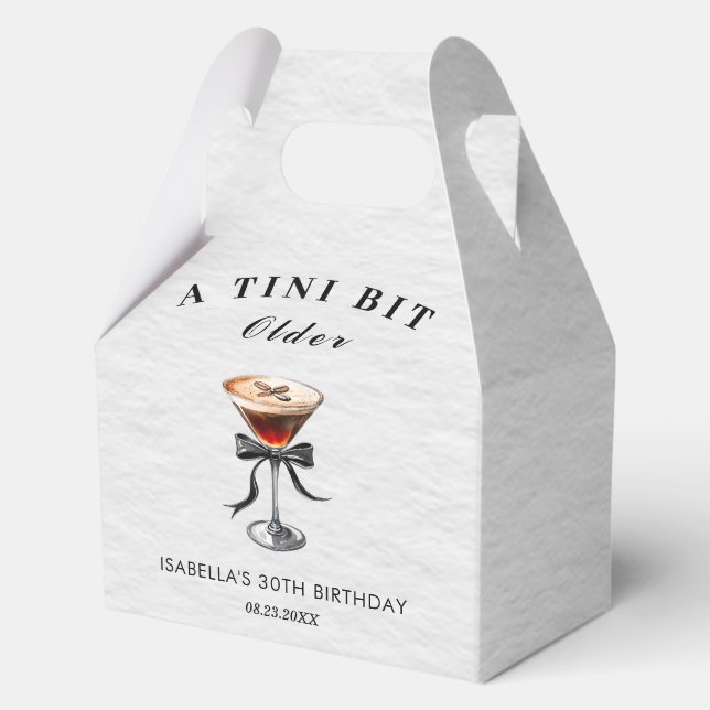 Espresso Martini Tini Bit Older Birthday Party Favor Boxes (Front)