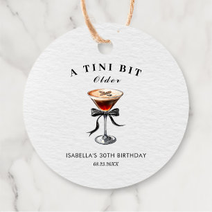 Espresso Martini Tini Bit Older Birthday Party Favor Tags