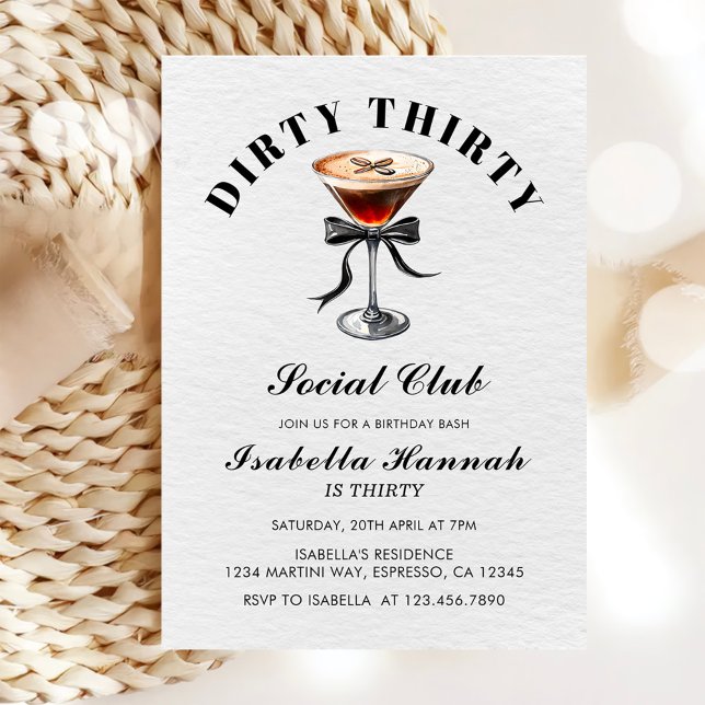 Espresso Martini Tini Bit Older Birthday Party Invitation (Creator Uploaded)