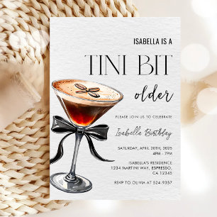 Espresso Martini Tini Bit Older Birthday Party Invitation