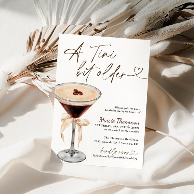Espresso Martini Tini Bit Older Birthday Party Invitation (Creator Uploaded)